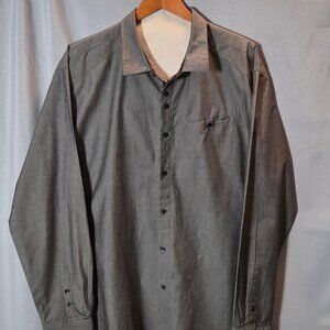 Marc Ecko Cut & Sew Men’s XXL Charcoal Gray Long Sleeve Button-Down Shirt Cotton